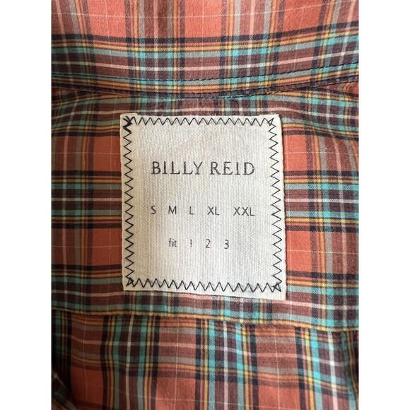 Billy Reid Plaid Men’s XL Cotton Button Up Long Sleeve Shirt Made In Italy‎ - Picture 2 of 11